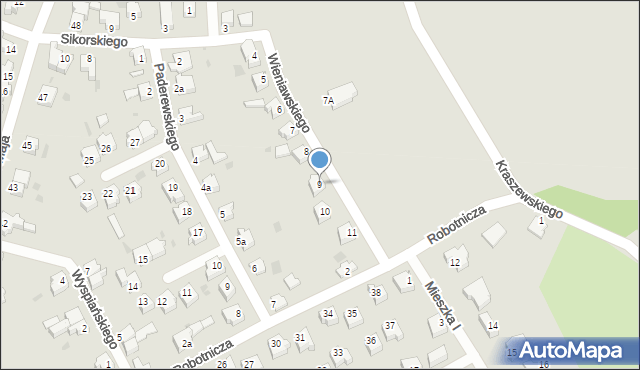 Szprotawa, Wieniawskiego Henryka, 9, mapa Szprotawa