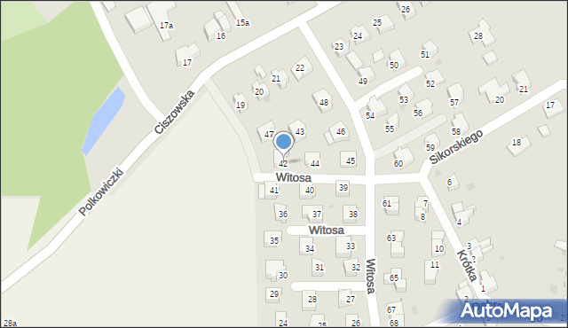 Szprotawa, Witosa Wincentego, 42, mapa Szprotawa