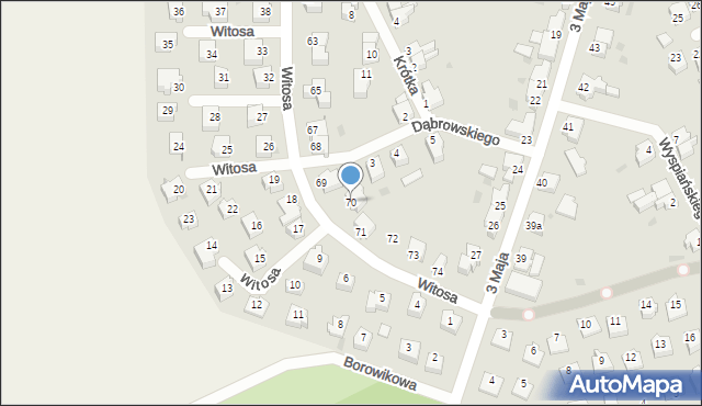 Szprotawa, Witosa Wincentego, 70, mapa Szprotawa