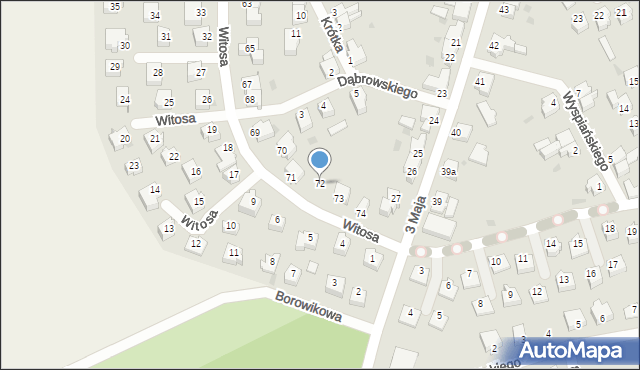 Szprotawa, Witosa Wincentego, 72, mapa Szprotawa