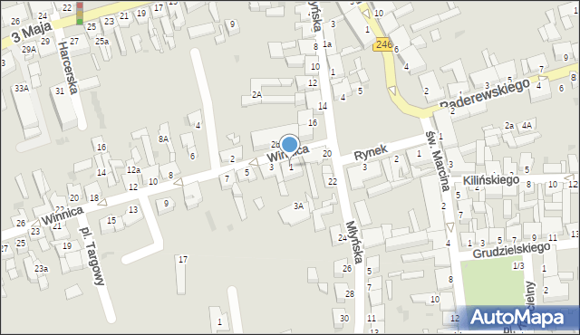 Szubin, Winnica, 1, mapa Szubin