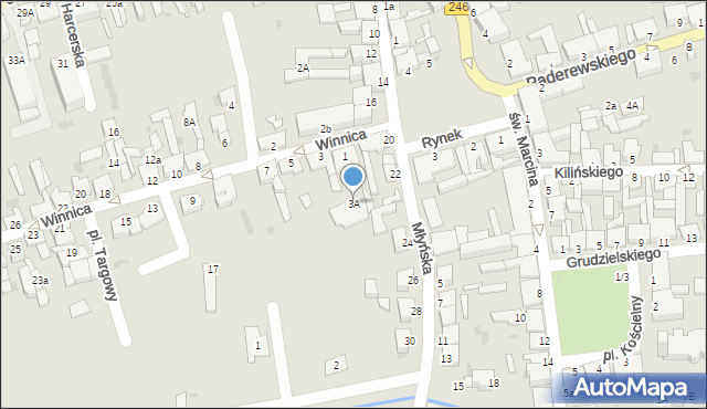 Szubin, Winnica, 3A, mapa Szubin