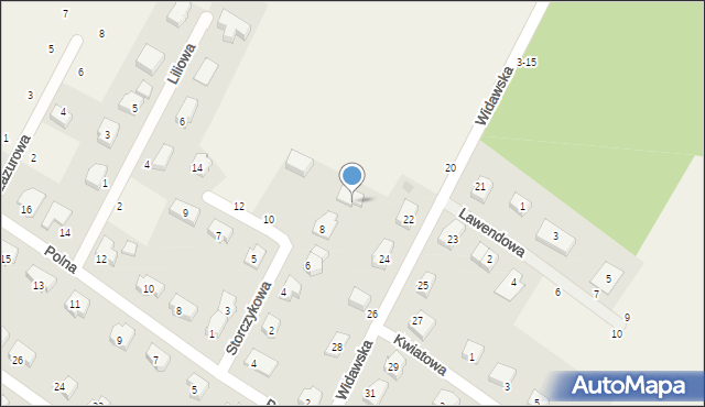 Szymanów, Widawska, 22a, mapa Szymanów