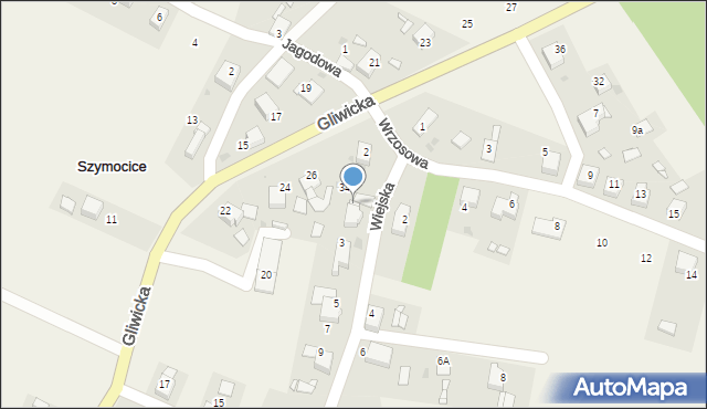 Szymocice, Wiejska, 1, mapa Szymocice