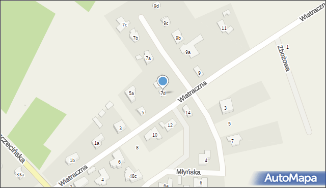 Tanowo, Wiatraczna, 7d, mapa Tanowo