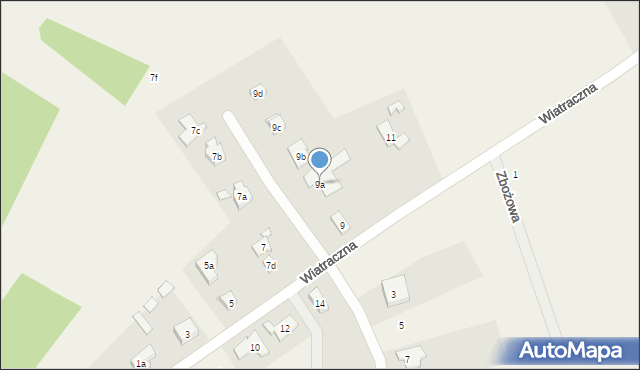 Tanowo, Wiatraczna, 9a, mapa Tanowo