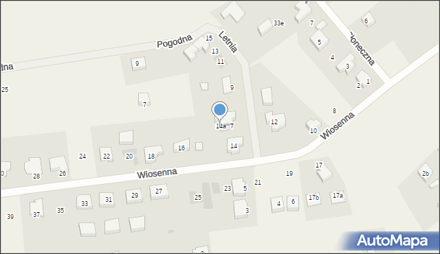 Tanowo, Wiosenna, 14a, mapa Tanowo