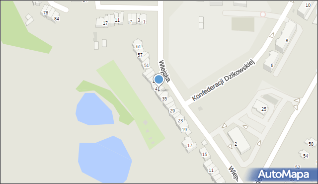 Tarnobrzeg, Wiejska, 39, mapa Tarnobrzegu