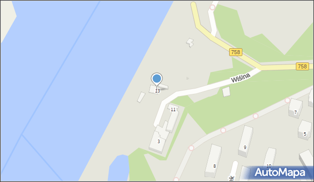 Tarnobrzeg, Wiślna, 13, mapa Tarnobrzegu