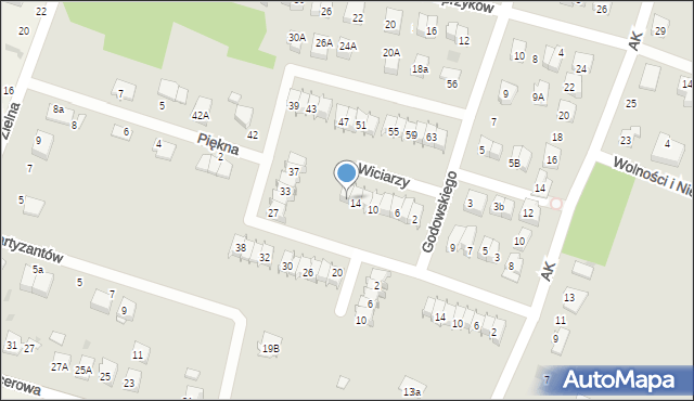 Tarnów, Wiciarzy, 16, mapa Tarnów