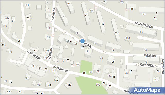 Tarnów, Wiejska, 17, mapa Tarnów