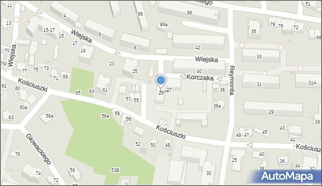 Tarnów, Wiejska, 29, mapa Tarnów