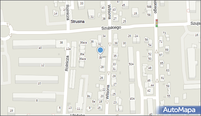 Tarnów, Wilsona Thomasa Woodrowa, 30, mapa Tarnów