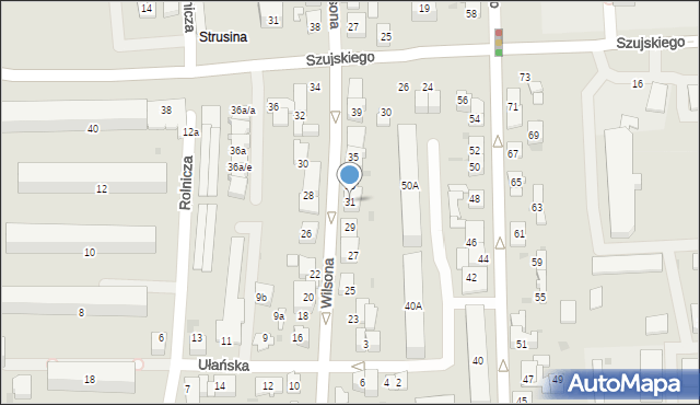 Tarnów, Wilsona Thomasa Woodrowa, 31, mapa Tarnów