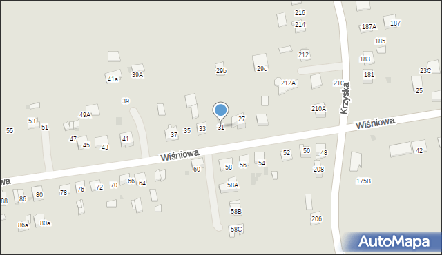 Tarnów, Wiśniowa, 31, mapa Tarnów