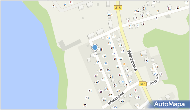 Tarnów Jezierny, Wierzbowa, 37, mapa Tarnów Jezierny