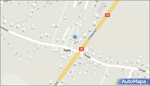 Tarnowskie Góry, Witosa Wincentego, 2a, mapa Tarnowskie Góry