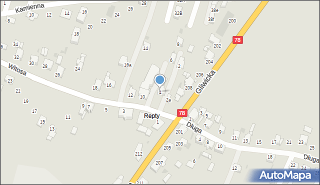 Tarnowskie Góry, Witosa Wincentego, 4, mapa Tarnowskie Góry