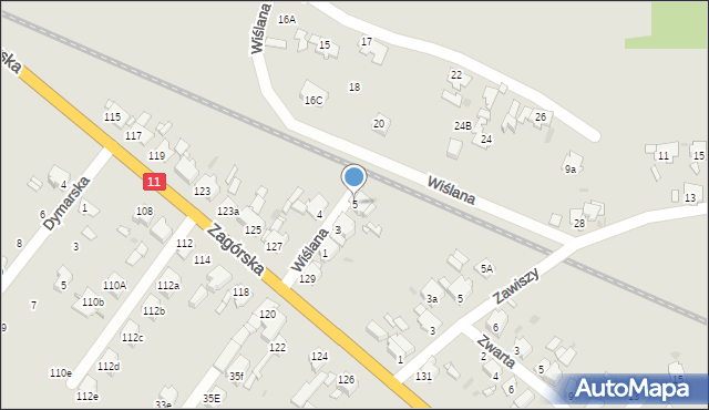 Tarnowskie Góry, Wiślana, 5, mapa Tarnowskie Góry