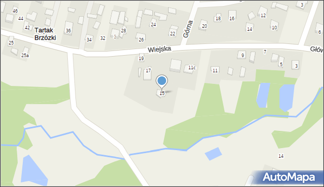 Tartak Brzózki, Wiejska, 15, mapa Tartak Brzózki