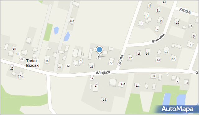 Tartak Brzózki, Wiejska, 24, mapa Tartak Brzózki