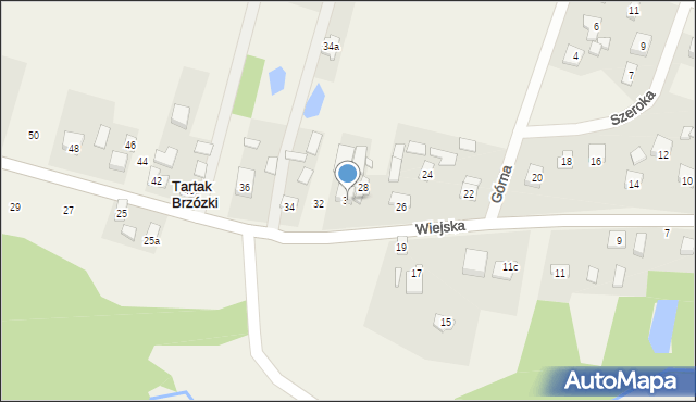 Tartak Brzózki, Wiejska, 30, mapa Tartak Brzózki