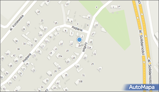 Tczew, Wigury Stanisława, inż. pil., 10, mapa Tczew