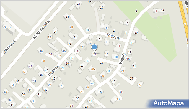 Tczew, Wigury Stanisława, inż. pil., 14, mapa Tczew