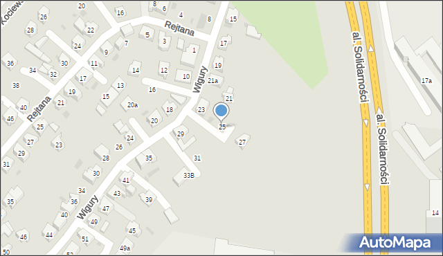 Tczew, Wigury Stanisława, inż. pil., 25, mapa Tczew