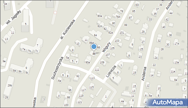 Tczew, Wigury Stanisława, inż. pil., 88, mapa Tczew