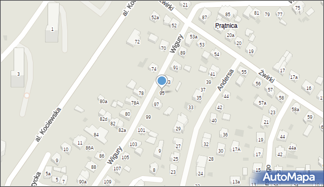 Tczew, Wigury Stanisława, inż. pil., 95, mapa Tczew