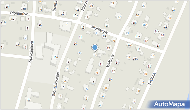 Tczew, Wiślana, 13, mapa Tczew