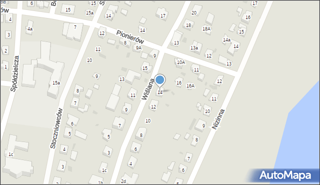 Tczew, Wiślana, 14, mapa Tczew