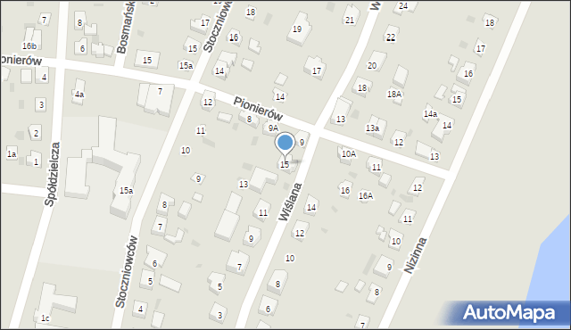 Tczew, Wiślana, 15, mapa Tczew