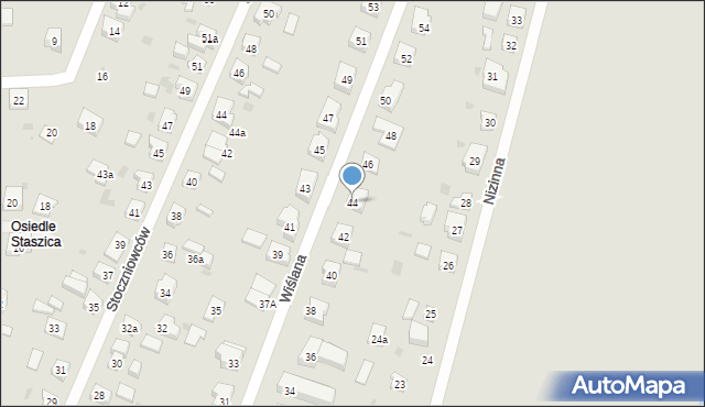 Tczew, Wiślana, 44, mapa Tczew