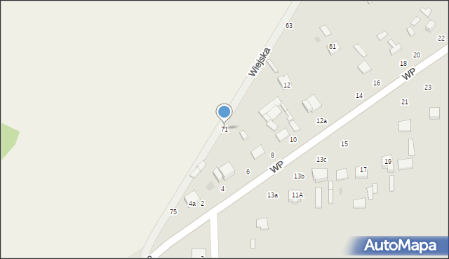 Terespol, Wiejska, 71, mapa Terespol