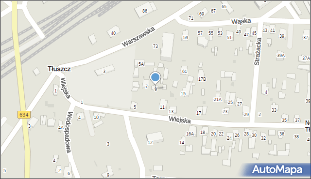 Tłuszcz, Wiejska, 9, mapa Tłuszcz