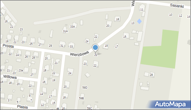 Tłuszcz, Wierzbowa, 21, mapa Tłuszcz