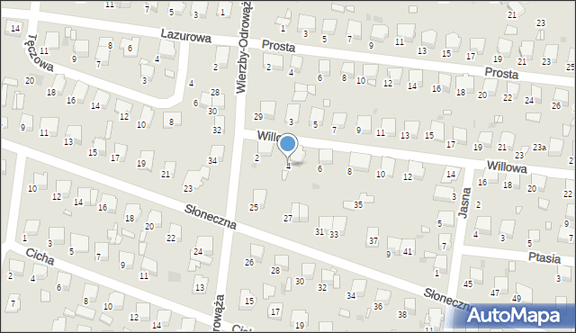 Tłuszcz, Willowa, 4, mapa Tłuszcz