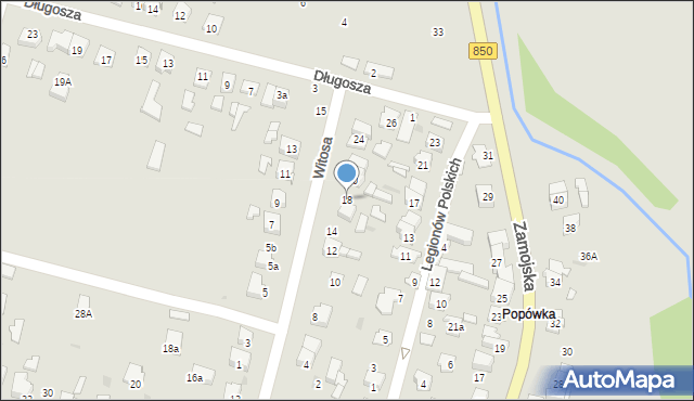 Tomaszów Lubelski, Witosa Wincentego, 18, mapa Tomaszów Lubelski