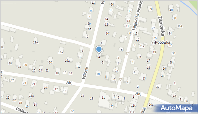 Tomaszów Lubelski, Witosa Wincentego, 4, mapa Tomaszów Lubelski