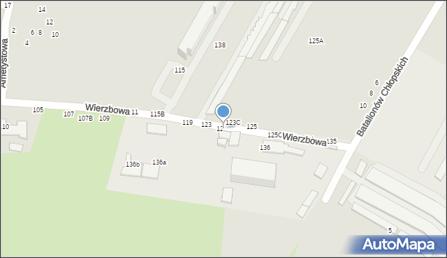 Tomaszów Mazowiecki, Wierzbowa, 123B, mapa Tomaszów Mazowiecki
