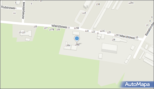 Tomaszów Mazowiecki, Wierzbowa, 136a, mapa Tomaszów Mazowiecki