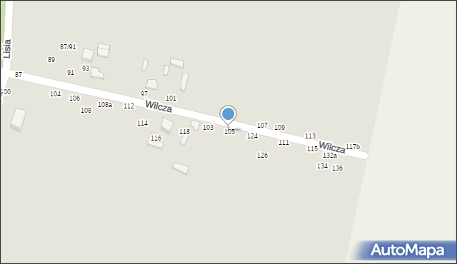 Tomaszów Mazowiecki, Wilcza, 105, mapa Tomaszów Mazowiecki