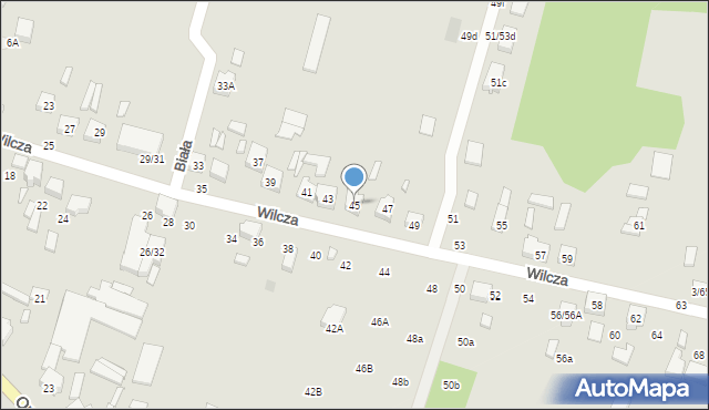 Tomaszów Mazowiecki, Wilcza, 45, mapa Tomaszów Mazowiecki