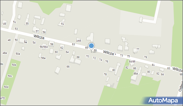 Tomaszów Mazowiecki, Wilcza, 70-76, mapa Tomaszów Mazowiecki