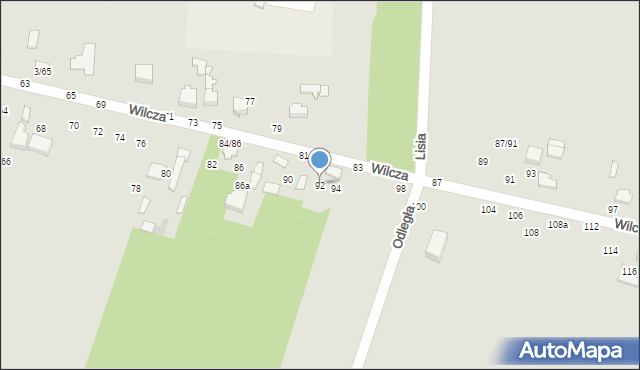 Tomaszów Mazowiecki, Wilcza, 92, mapa Tomaszów Mazowiecki