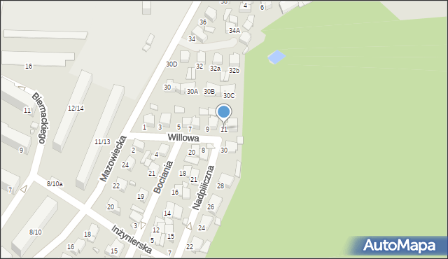 Tomaszów Mazowiecki, Willowa, 11, mapa Tomaszów Mazowiecki