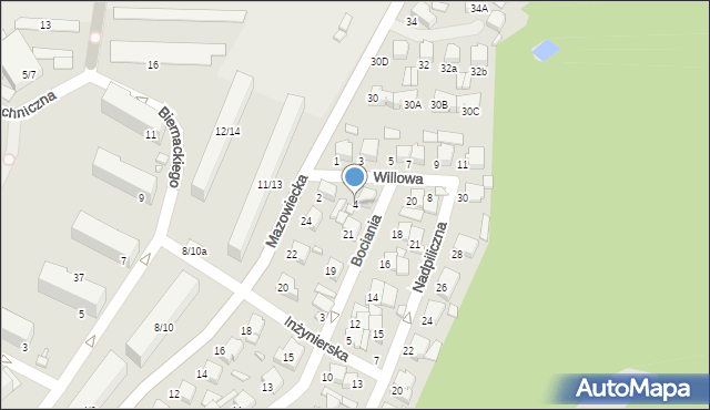 Tomaszów Mazowiecki, Willowa, 4, mapa Tomaszów Mazowiecki