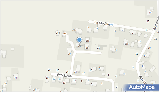 Tomaszowice, Widokowa, 28, mapa Tomaszowice